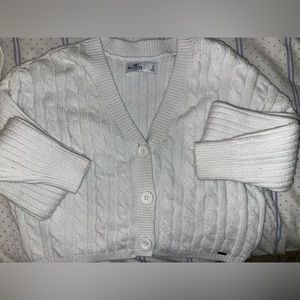 Cute cropped Hollister light grey Cardigan🎀💌✨